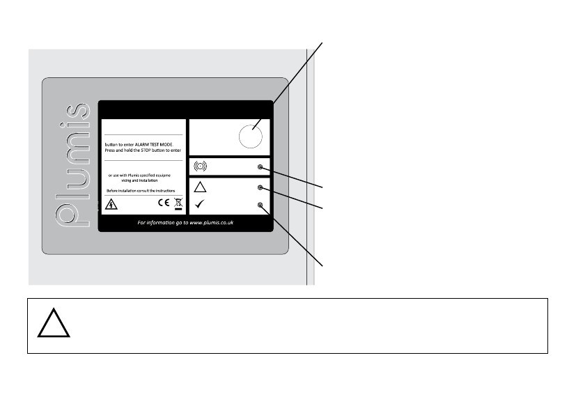 ŘÍDÍCÍ PANEL JEDNOTKY AUTOMIST Tlačítko STOP: Stisknutím tlačítka STOP během poplachu se čerpadlo Automist zastaví po dobu 2 minut.