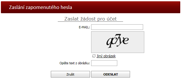 Pro registraci je nutné zadat všechny povinné údaje, kterými jsou: email, heslo a potvrzení hesla, jméno, příjmení a pohlaví.