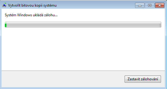 1.1.4. V následujícím okně se zobrazí rekapitulace. Zvolte Spustit zálohování. 1.1.5.