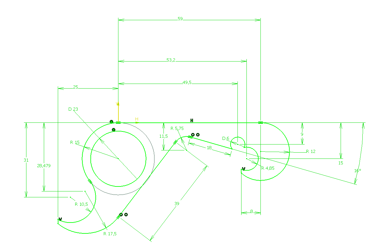 UTB ve Zlíně, Fakulta technologická 61 6.3 Modelování výrobku Probíhalo v programu Catia VR18. 6.3.1 Modelování hotového výrobku Nejprve byl vymodelován hotový výrobek jednoručního otvíráku na lahve.