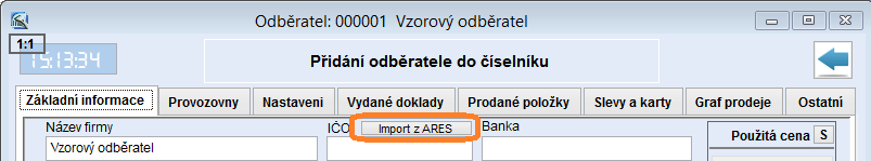 2.2. Číselník dodavatelů, 2.3. Číselník odběratelů V těchto modulech jsou evidováni obchodní partneři provozovatele systému.