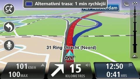 Alternativní trasy Poznámka: Tato funkce není dostupná na všech navigačních zařízeních TomTom.