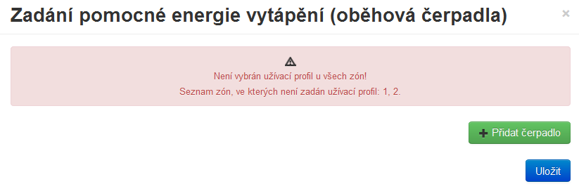 Tak jste u všech zón nepřiřadili profil užívání zóny. Například dle konkrétně výše uvedeného modálního okna jsme nepřiřadili profil užívání k zóně Z1 a Z2.
