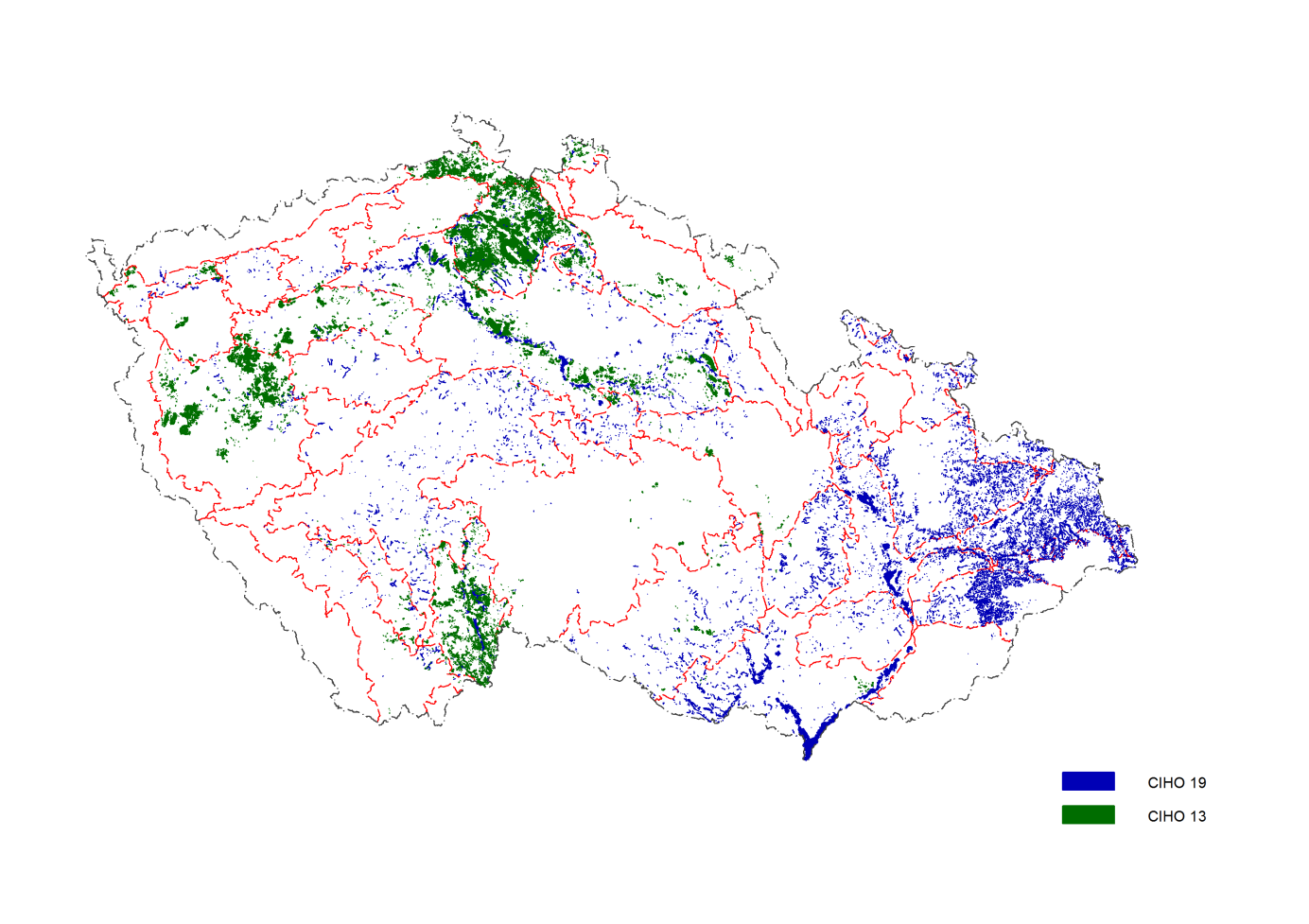 Přehled zastoupených hektarů CHS 19 dle přírodních lesních oblastí (zdroj ÚHÚL 2014) PLO plocha (ha) PLO plocha (ha) PLO plocha (ha) 1 38 15 934 31 110 2 210 16 93 32 399 3 77 17 5288 33 654 4 60 18