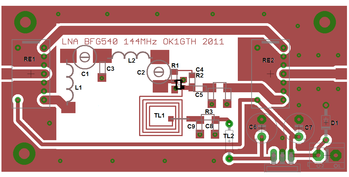 Obr.3 Celkové schéma LNA pro 144 a 432MHz Obr.