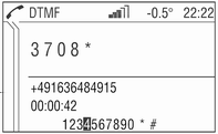 Úvod 47 Vyberte položku DTMF nabídky. Zobrazí se nabídka DTMF. Nyní můžete zadávat čísla pomocí ovládacího kolečka. V zápatí displeje vyberte požadované číslice. Nyní jsou odesílány kontrolní tóny.