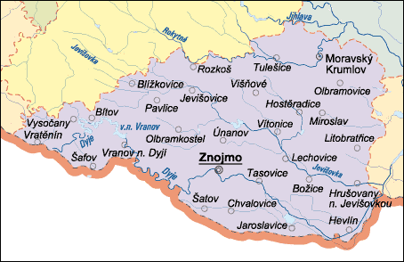 UTB ve Zlíně, Fakulta managementu a ekonomiky 41 3.1 Poloha regionu Znojemský region spadá pod Jihomoravský kraj, rozkládá se v jihovýchodní části České republiky při hranici s Rakouskem.