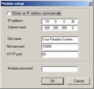 manuál IP 100 Popis Modul IP100 slouží pro spojení s ústřednou pomocí LAN nebo internetu.