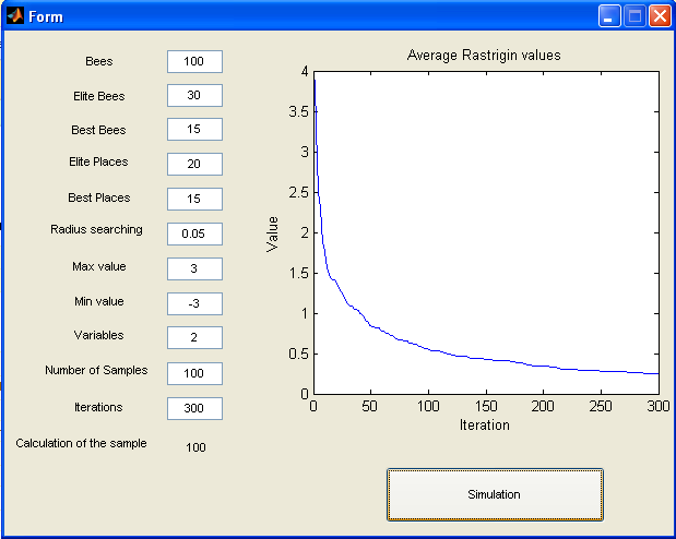 Strana 24 3. IMPLEMENTACE ALGORITMU 3.2 Implementace v Matlabu V originální verzi programu jsou skripty main, obsahující vlastní algoritmus, a dvě funkce random_x a bee_dance.