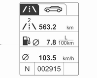 100 Přístroje a ovládací prvky Nabídka Informace o jízdě/palivu na displeji vyšší úrovně Otočením nastavovacího prvku vyberete jednu z podnabídek: denní počítadlo kilometrů 1 počítadlo kilometrů