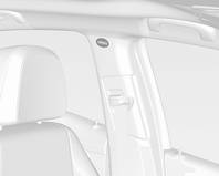 Sedadla, zádržné prvky 47 Boční airbagy Systém hlavových airbagů Systém hlavových airbagů se skládá z airbagu v rámu střechy na každé straně. Poznáte je podle slova AIRBAG na střešních sloupcích.