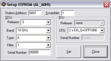 4.1.16 Service Utilities Setup EEPROM Konfigurace hardwaru a identifikace stanice.