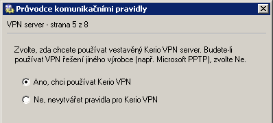 Kapitola 12 Kerio VPN Takto definovaná pravidla splňují všechny požadavky na povolení a omezení přístupu mezi centrálou, pobočkou a VPN klienty.