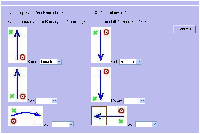 Wähle passende Richtungsadverbien.