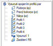 Dále uživatel postupně vybere profily, které chce spojit, a spojí je podle výsledku, kterého chce dosáhnout. Uživatel se při zadávání parametrů spojení např.