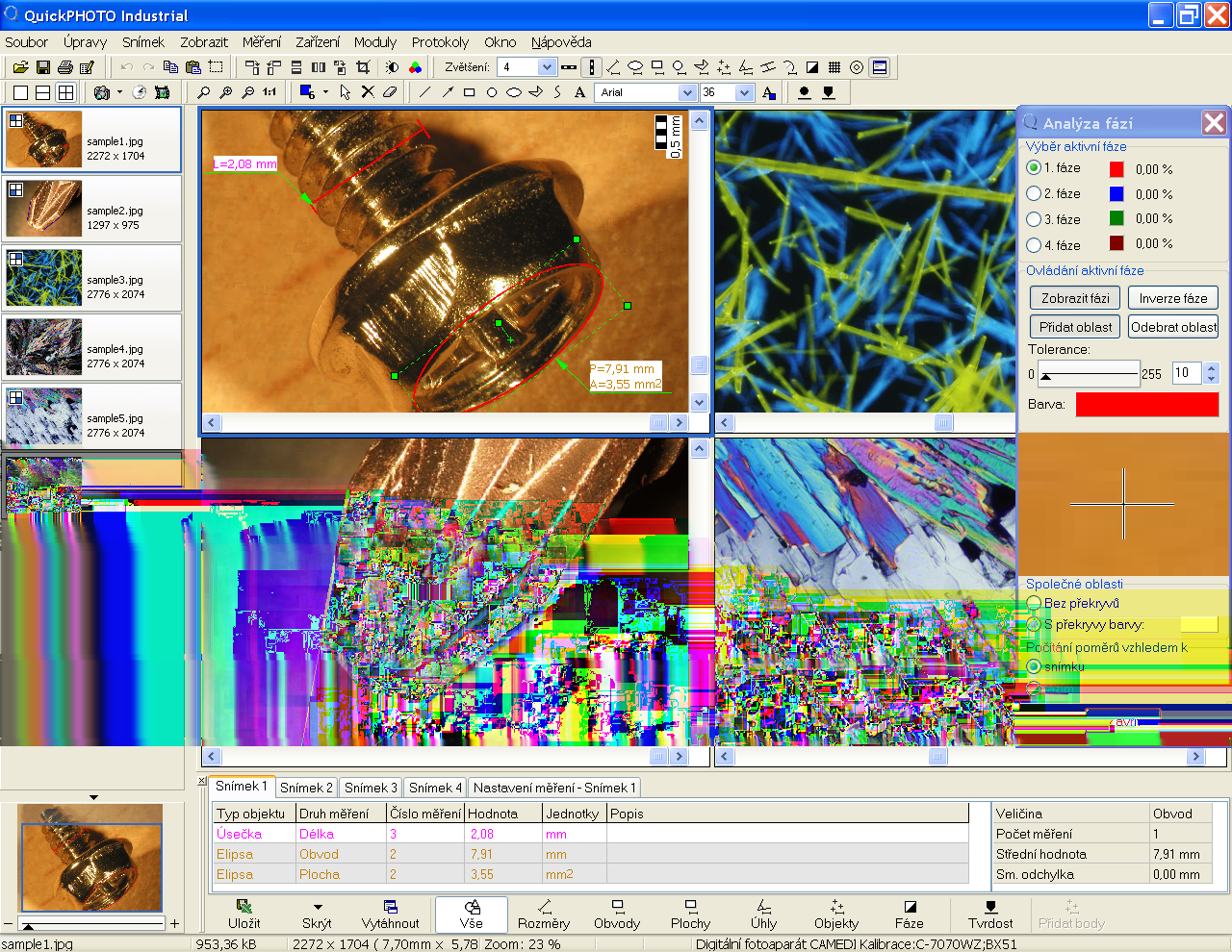 Úvod Program QuickPHOTO Industrial 2.3 je určen pro záznam digitálního obrazu zejména z mikroskopů vybavených digitálními kamerami a fotoaparáty, k úpravám a ukládání pořízených snímků a měření.