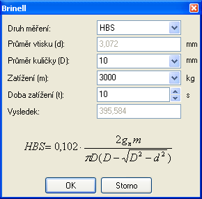 Hlavní okno programu Měření mikrotvrdosti podle Vickerse 1.