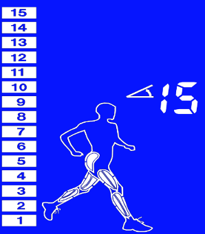 Stupeň 7~9 levels Stupeň 10~12 Stupeň 13~15 OVLÁDÁNÍ PÁSU POMOCÍ HLAVNÍCH TLAČÍTEK START (a) Po zapnutí přístroje slouží toto tlačítko pro rychlé spuštění pásu a zahájení cvičebního programu Quick