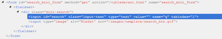 Obrázek č. 9: html formulář ze stránky kdb Výsledný seznam obsahuje odkazy do příslušných profilů.