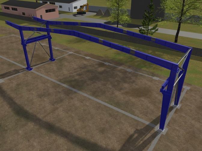 stabilita v příčném směru těžiště sloupu je díky tvaru posunuto směrem do plochy haly a tak by mohlo dojít k ztrátě stability a poškození kotev.