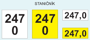 1. Návěst Vlak se blíží k hlavnímu návěstidlu černá čtvercová nebo obdélníková, na kratší straně postavená deska s bílým okrajem a na ní bílé rovnostranné trojúhelníky z odrazek, postavené na