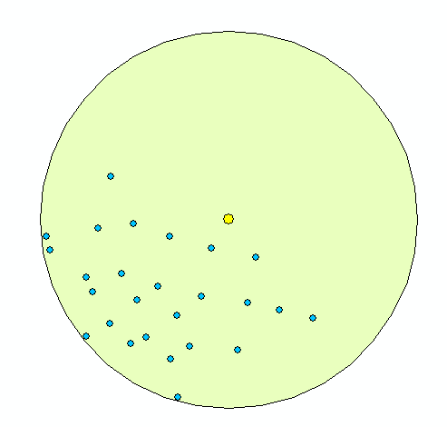 nivelačního bodu. Body LLS spadající do kruhového okolí nivelačních bodů o poloměru 5 m mají stále typ shapefile multipoint. Ten je však výhodný jen pro načítání a zobrazování velkého množství bodů.