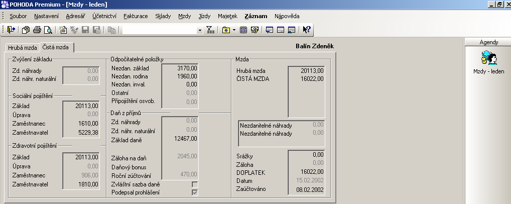 Obrázek 11: Hrubá mzda