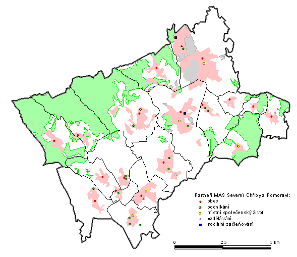 Obrázek č. 2.: Partneři MAS SCHP stav k roku 2015 Zdroj: vlastní zpracování na základě údajů MAS SCHP 1.1 Obyvatelstvo území MAS SCHP První kapitola ISÚ MAS SCHP se týká tématu obyvatelstvo.