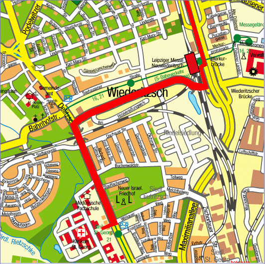 Bundesstraße B2 Richtung Leipzig, zweite Ausfahrt Richtung Wiederitzsch silnice B2 směrem Leipzig,