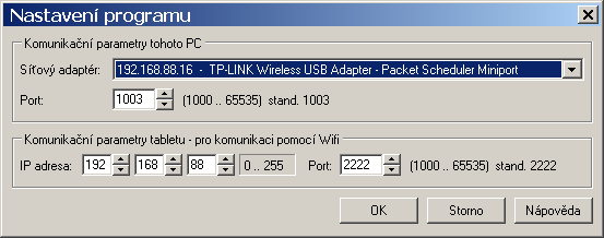 10 Parametry Wifi sítě SoftAP K využití Wifi sítě SoftAP pro přenos dat mezi PC a tabletem je třeba nastavit v programu RIMaSys příslušné parametry.