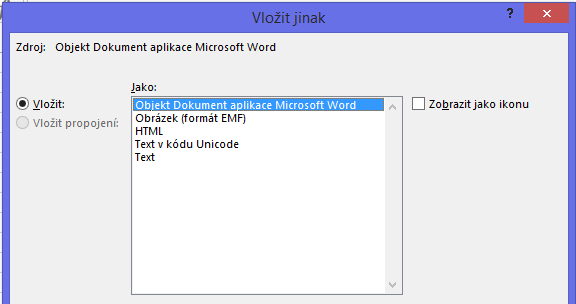 Kapitola pátá: Vazba MS Excel a MS Word Stiskneme klávesovou zkratku CTRL+V, tabulka se vloží včetně formátů, ale dojde ke změně šířky sloupců a výšky řádků, viz. obrázek.