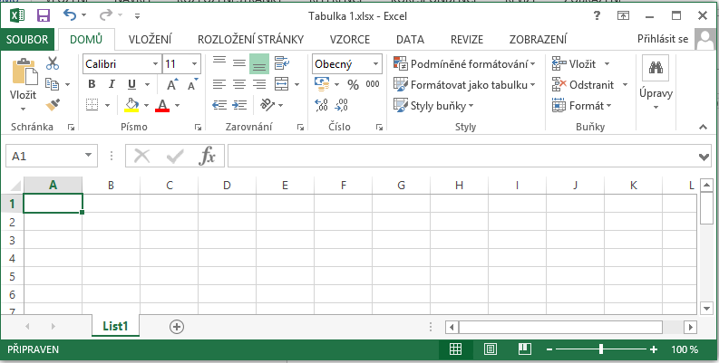 Kapitola první 1 Tvorba tabulek v MS Excel Cíl kapitoly Po nastudování této kapitoly byste měli být schopni: - Orientovat se v prostředí aplikace MS Excel 2013. - Vkládat data do tabulek.