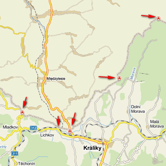 Hraniční přechody Obrázek 2.1 13: Hraniční přechody na území MAS ORLICKO Zdroj: http://mapy.