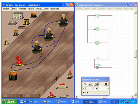 Obrázek 34: Stavebnice COM3lab 8.24 Edison Stavebnice Edison (obrázek 35) je simulovanou stavebnicí prostřednictvím počítače.