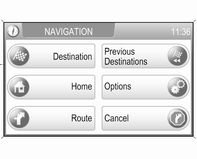 68 Navigace Vizuální pokyny zobrazované v nabídkách, např.nabídka rádia FM1: Podrobný popis displeje s mapou a vizuálního navádění po trase najdete v kapitole "Použití" 3 39.