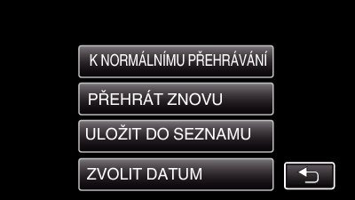 Přehrávání 0 Po zvolení data klepněte na DALŠÍ 0 Když klepnete na VŠE, přehrávání stručného přehledu se provede pro všechna data 0 Klepnutím na L opustíte menu 0 Klepněte na J pro návrat na předchozí