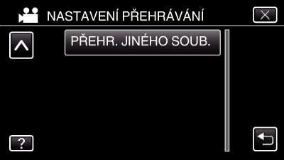 Přehrávání 0 Spustí se přehrávání seznamu stop Provozní tlačítka pro přehrávání videa (A str 69) 0 Klepněte na u pro návrat na obrazovku s náhledy 0 Klepněte na KONTR a zvolte seznam stop, u kterého