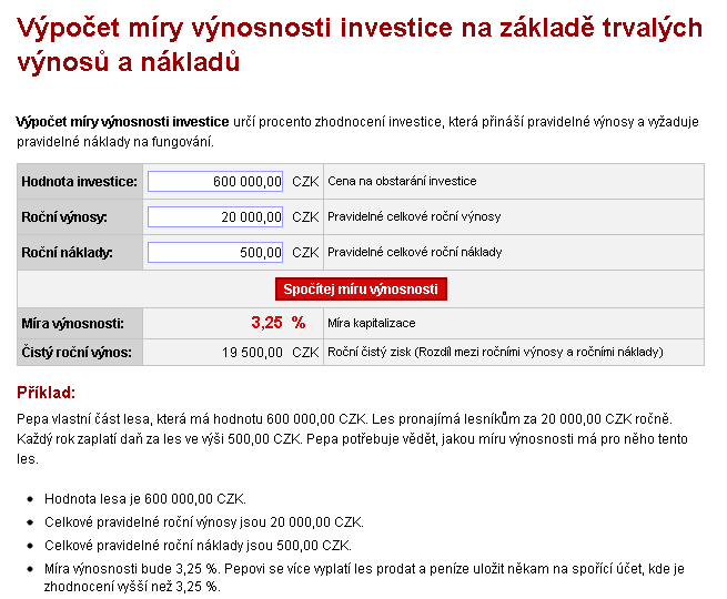 Zhodnocování investic Zdroj: http://kalkulacky.