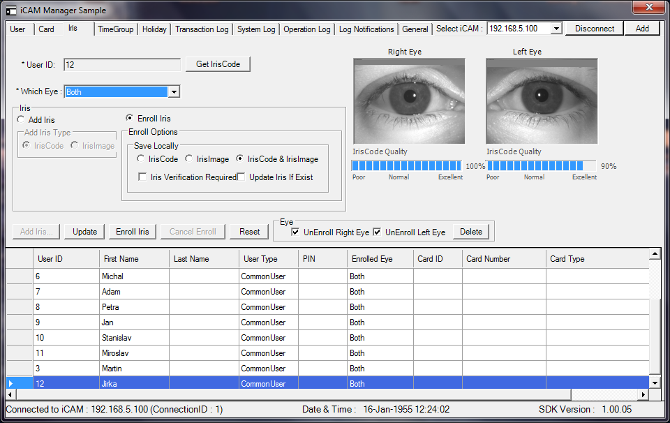 UTB ve Zlíně, Fakulta aplikované informatiky 42 Obrázek 33. Snímek očí v icam Manageru 4.