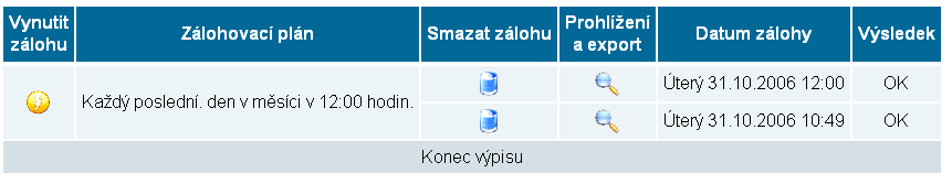 Dostupné zálohy práce se zálohou 1. Vyberte z menu Zálohy a klikněte na tlačítko Dostupné zálohy. 2. Volbou Stáhnout virtuální disk provedete synchronizaci vzdálených dat a místně uložených dat.