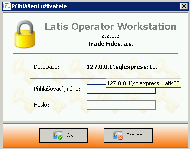 7 LOW pracoviště výkonného operátora 1.2 Přihlášení k aplikaci Obr.
