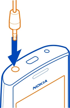 Když do AV konektoru Nokia připojujete sluchátka nebo libovolné externí zařízení jiné než schválené společností Nokia pro použití s tímto přístrojem, věnujte zvýšenou pozornost