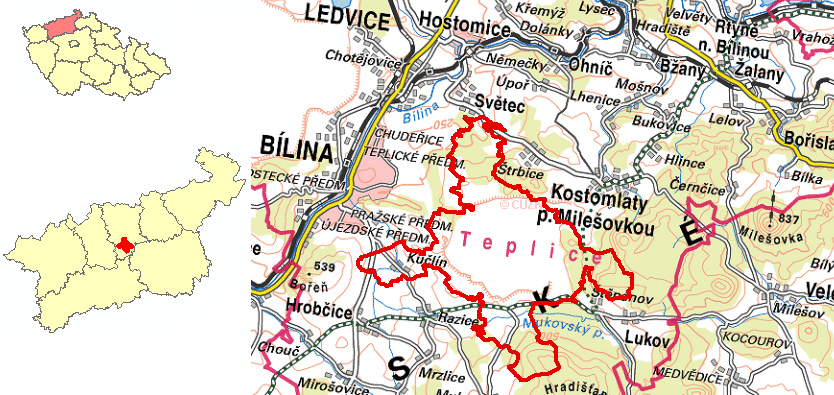 3 IDENTIFIKACE LOKALITY 3 Identifikace lokality Území dnešní Radovesické výsypky se nachází v Ústeckém kraji v okrese Teplice východně od města Bílina.