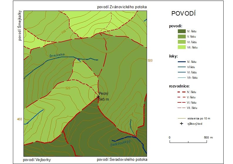 Obr. 14 Podíl toků na rozloze povodí Obr.