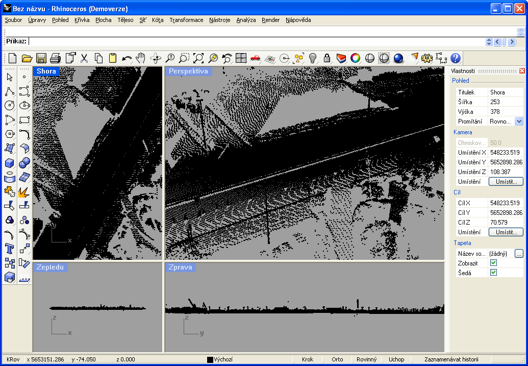 Obr.4.20: Rhino 4.2.9 ScanView Dostupnost: bezplatný prohlíţeč Použití dle výrobce: ScanView je bezplatný prohlíţeč 3d modelů zaloţený na knihovně VTK.