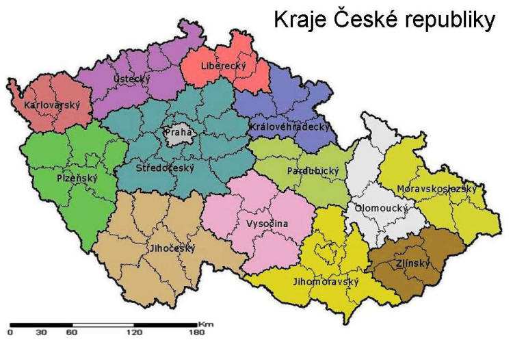 5.4.3 Politická mapa České republiky Nejdůležitějším krokem byla volba mapového podkladu.