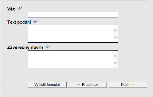 Na konec tohoto formuláře se musí vyplnit údaje o