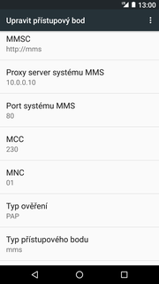 Nastavení MMS Nastavení. Vyberete možnost Další. 3. Zvolíte Mobilní sítě. 4. Poté vyberete Názvy přístupových bodů (APN). Dále ťuknete na symbol +.