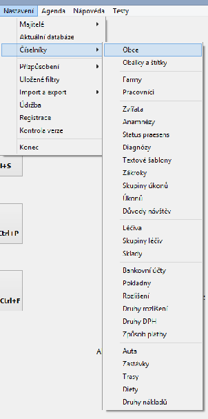 42 7 Nastavení programu 7.1 Císelníky Číselníky jsou tabulky, které obsahují seznamy používané dále v programu. Většina číselníků bude připravena k okamžitému použití.