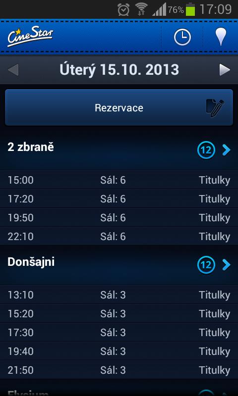 5.4 Use case 4 5.4.1 Rezervace místa na určitý promítací čas Otázka Odpověď Popis Doporučení Q1 ANO Tlačítko je bez popisku a celkem nenápadné Q2 ANO Uživatel provede správný krok Q3 NE N4: Aplikace